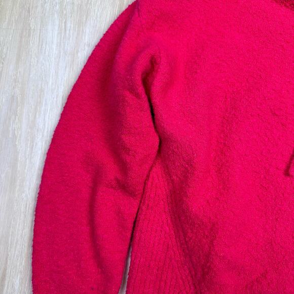 Lou & Grey Neon Pink Funnel Neck Oversized Cozy Knit Pullover Sweater Small - Picture 5 of 13
